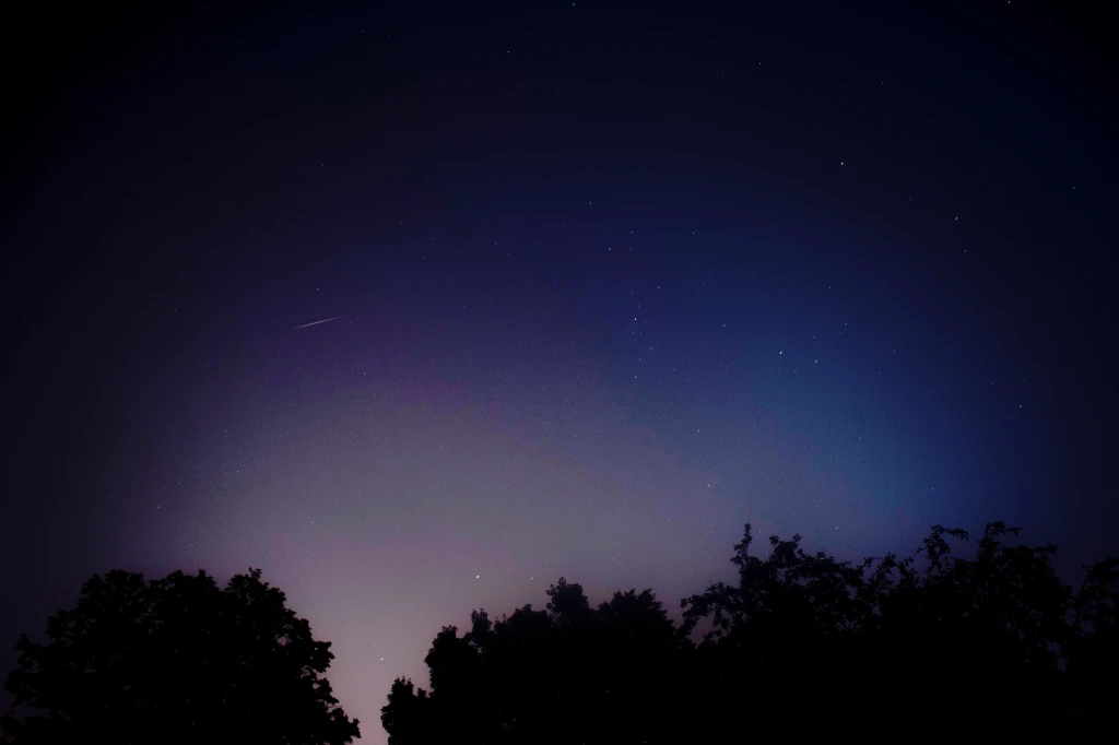 Meteor shower night sky